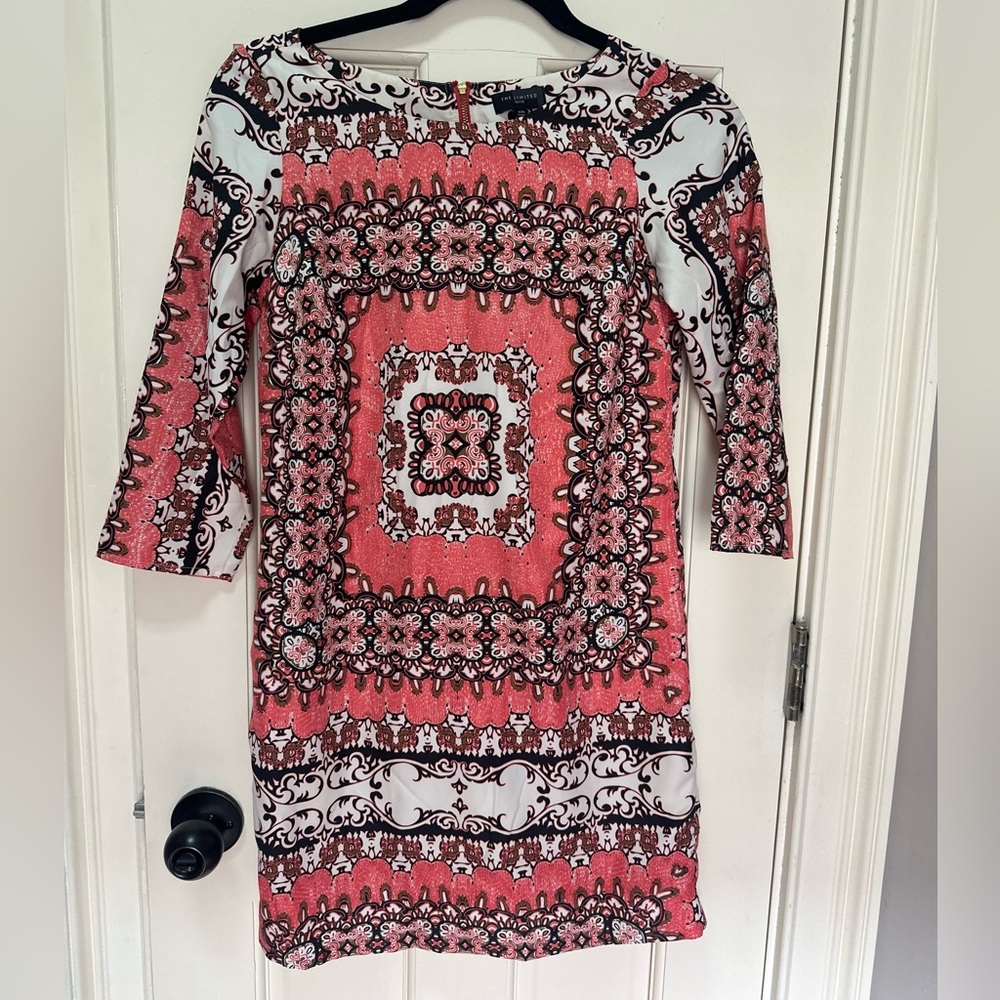 Pink 3/4 Sleeve Shift Dress The Limited XXS petite